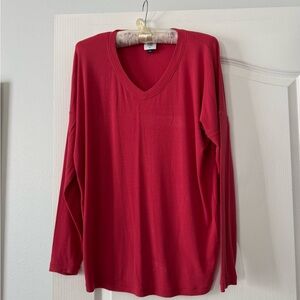 CAbi Coral and Cream Top